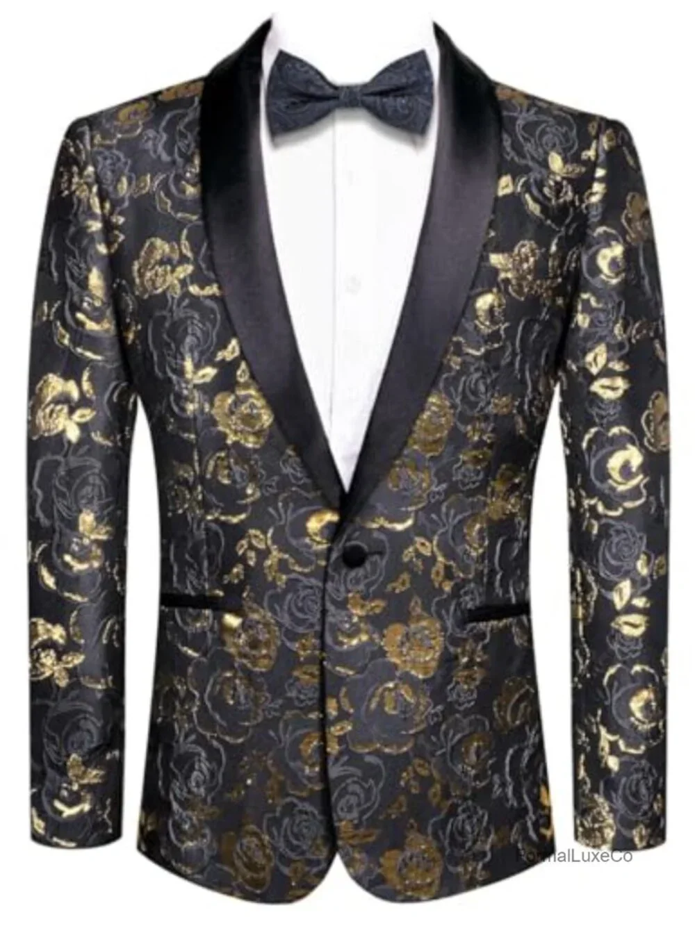 Men's Slim Fit Shawl Lapel One Button Suit Jacket Blazer Tuxedo